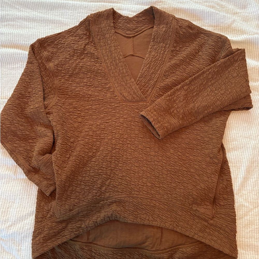 lululemon athletica Brown V-Neck Sweater